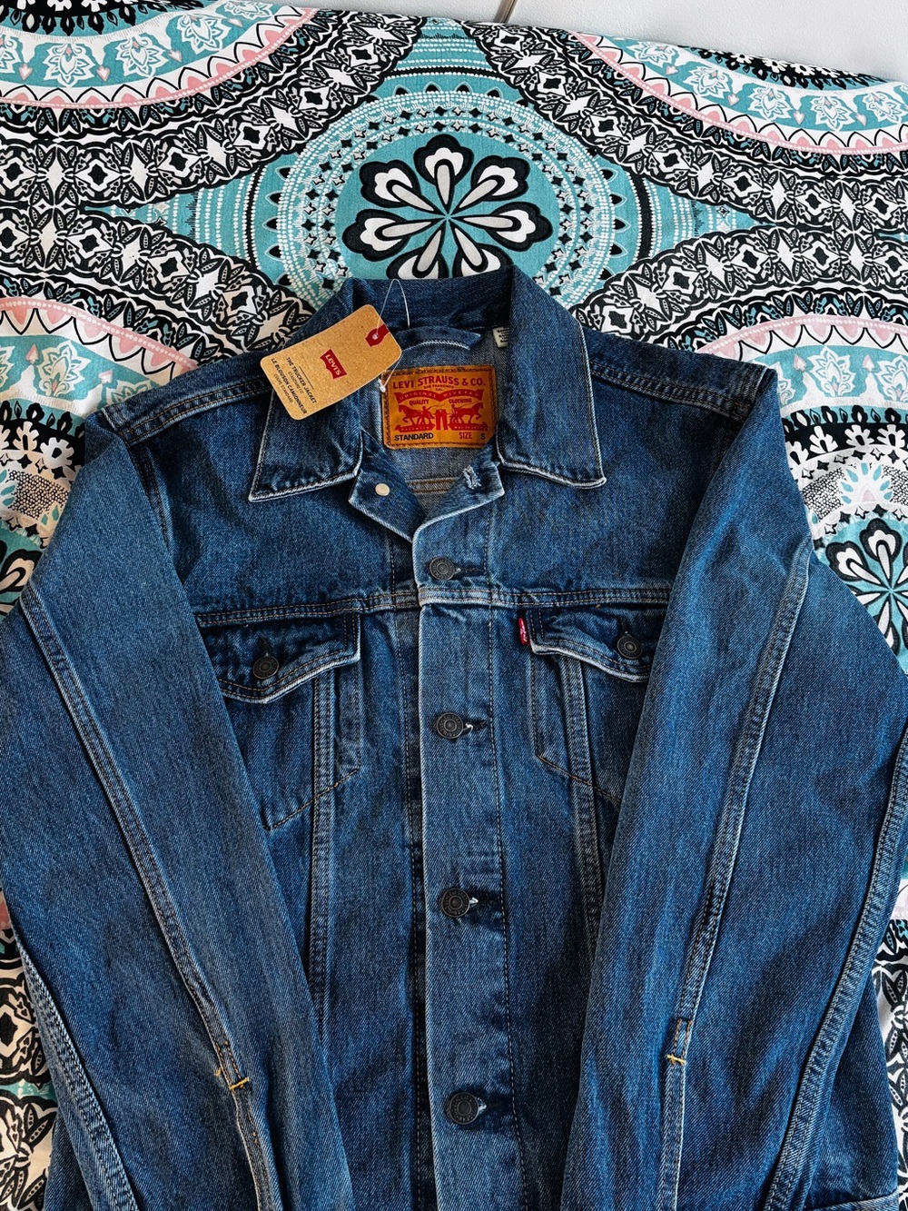 Levi's Dark Blue Denim Jacket with Button Front